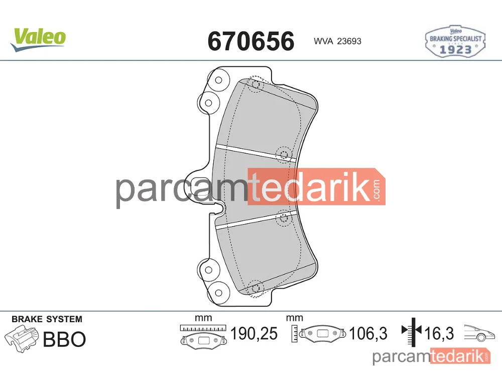 670656 | Fren Balatası — Audi Q7, Porsche Cayenne, VW Touareg